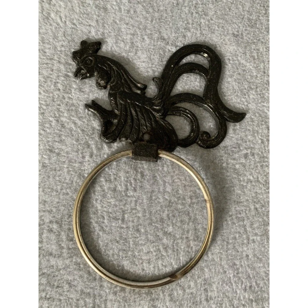 Unbranded | Bath | Cast Iron Rooster Farmhouse Wall Mounted Towel Ring ...